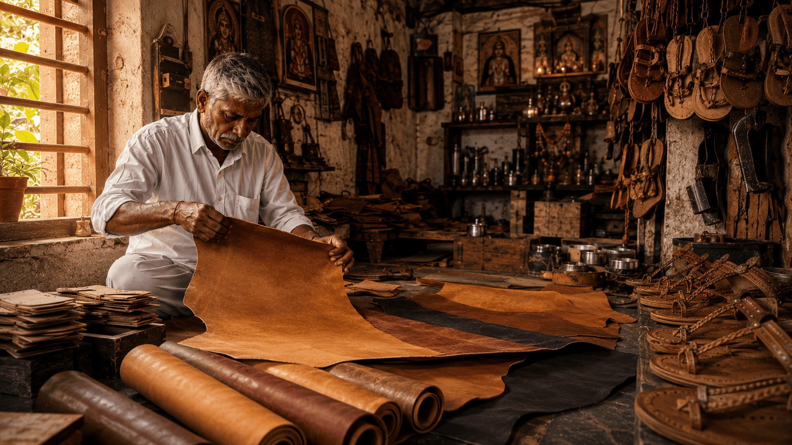 workshop leather selection
